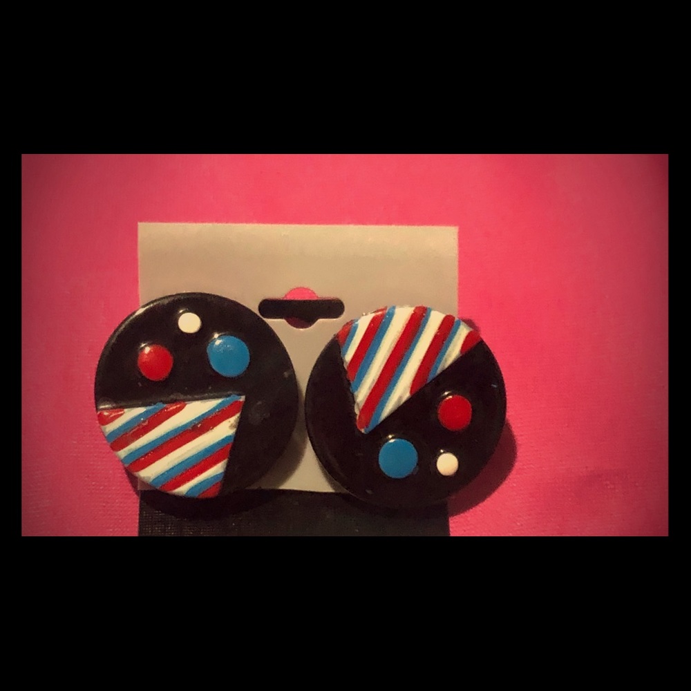 Vintage Black Post Earrings